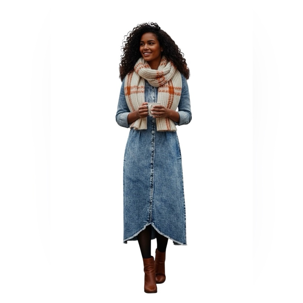 Wash Lab Corset Long Sleeve Denim Midi Dress NWT
*See Notes* - Picture 2 of 16